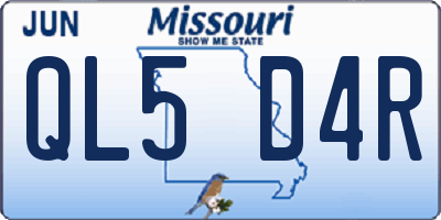 MO license plate QL5D4R