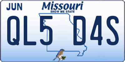 MO license plate QL5D4S