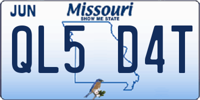 MO license plate QL5D4T