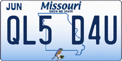 MO license plate QL5D4U