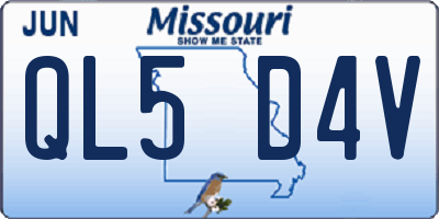 MO license plate QL5D4V