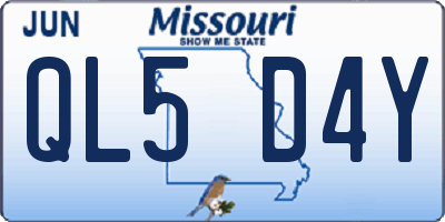 MO license plate QL5D4Y