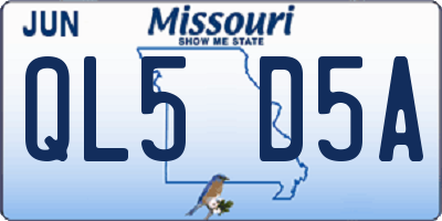 MO license plate QL5D5A