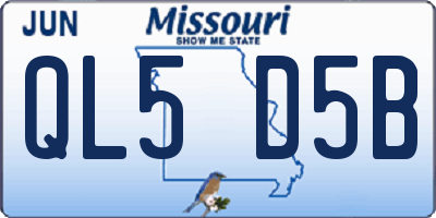 MO license plate QL5D5B