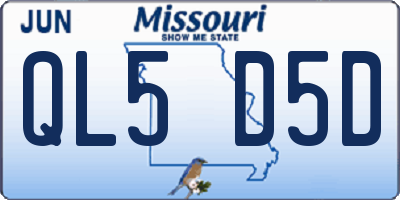 MO license plate QL5D5D