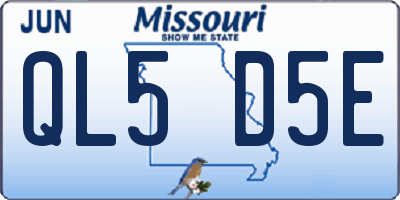MO license plate QL5D5E
