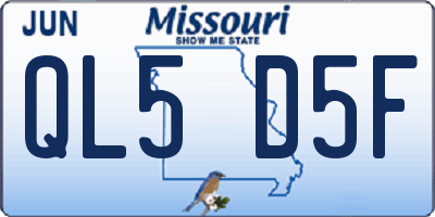MO license plate QL5D5F