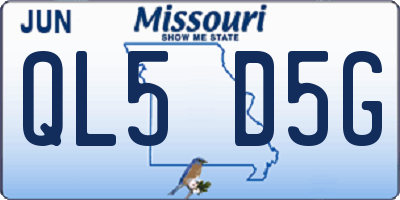 MO license plate QL5D5G