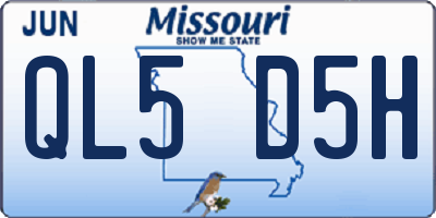 MO license plate QL5D5H