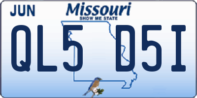MO license plate QL5D5I