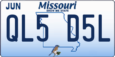 MO license plate QL5D5L