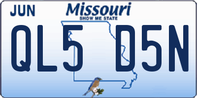 MO license plate QL5D5N
