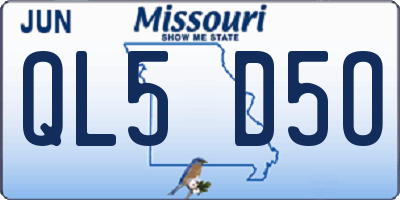 MO license plate QL5D5O