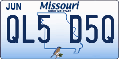 MO license plate QL5D5Q