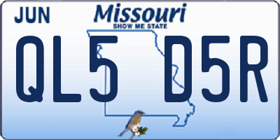 MO license plate QL5D5R