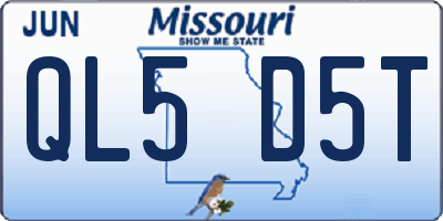 MO license plate QL5D5T