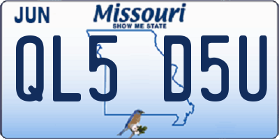 MO license plate QL5D5U
