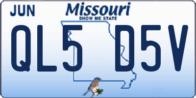 MO license plate QL5D5V