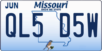 MO license plate QL5D5W