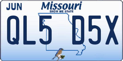 MO license plate QL5D5X
