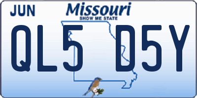 MO license plate QL5D5Y