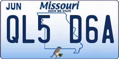 MO license plate QL5D6A