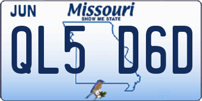 MO license plate QL5D6D