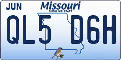 MO license plate QL5D6H