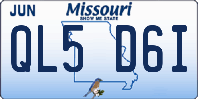 MO license plate QL5D6I
