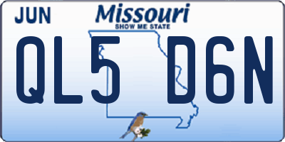 MO license plate QL5D6N