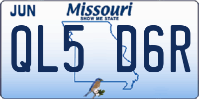 MO license plate QL5D6R