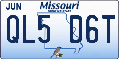 MO license plate QL5D6T