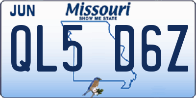 MO license plate QL5D6Z