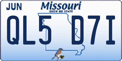 MO license plate QL5D7I