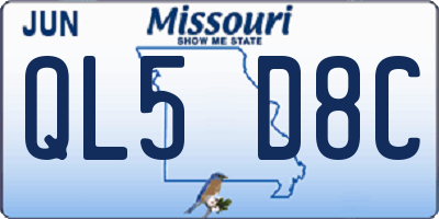MO license plate QL5D8C