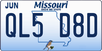 MO license plate QL5D8D