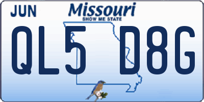 MO license plate QL5D8G