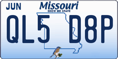 MO license plate QL5D8P