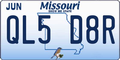 MO license plate QL5D8R