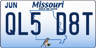 MO license plate QL5D8T
