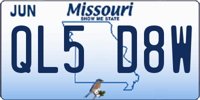MO license plate QL5D8W
