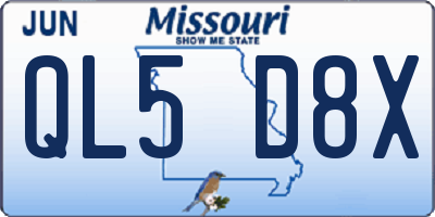 MO license plate QL5D8X