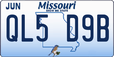MO license plate QL5D9B