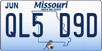 MO license plate QL5D9D