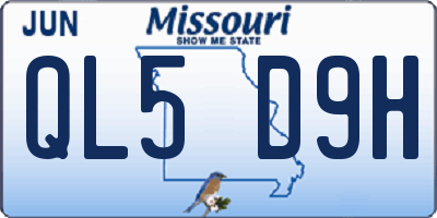 MO license plate QL5D9H