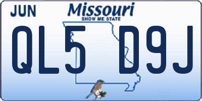 MO license plate QL5D9J