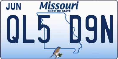 MO license plate QL5D9N