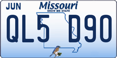 MO license plate QL5D9O
