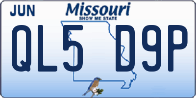 MO license plate QL5D9P