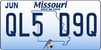 MO license plate QL5D9Q